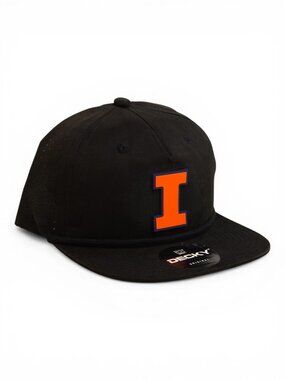 Illinois Fighting Illini Orange 3D Perforated Rope Hat- Black